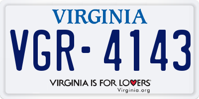 VA license plate VGR4143