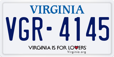 VA license plate VGR4145