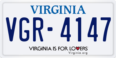 VA license plate VGR4147
