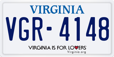 VA license plate VGR4148