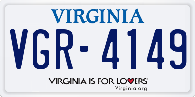 VA license plate VGR4149