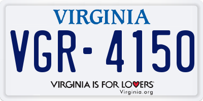 VA license plate VGR4150