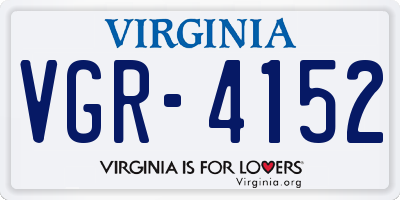 VA license plate VGR4152