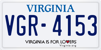 VA license plate VGR4153
