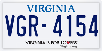 VA license plate VGR4154