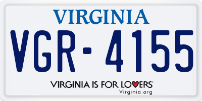 VA license plate VGR4155