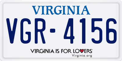 VA license plate VGR4156