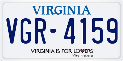 VA license plate VGR4159