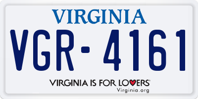 VA license plate VGR4161