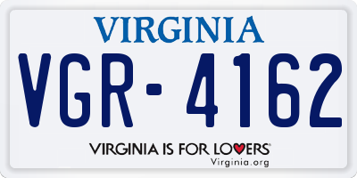 VA license plate VGR4162