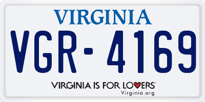 VA license plate VGR4169
