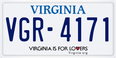 VA license plate VGR4171