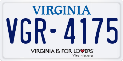 VA license plate VGR4175