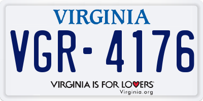 VA license plate VGR4176
