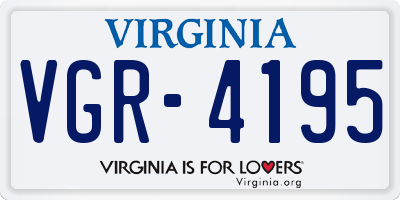 VA license plate VGR4195