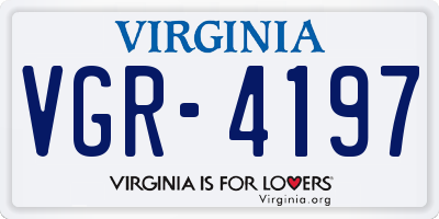 VA license plate VGR4197