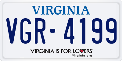 VA license plate VGR4199