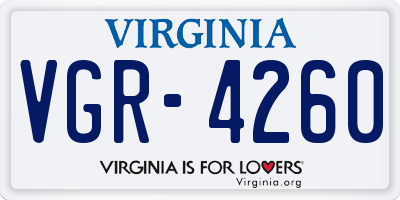 VA license plate VGR4260