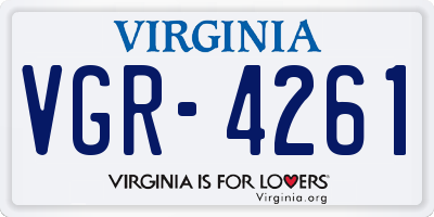 VA license plate VGR4261