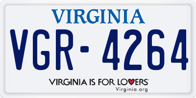 VA license plate VGR4264