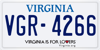 VA license plate VGR4266