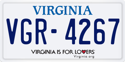 VA license plate VGR4267