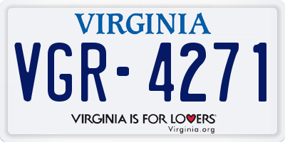 VA license plate VGR4271