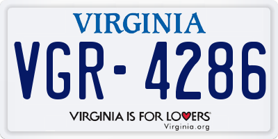VA license plate VGR4286
