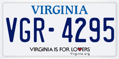 VA license plate VGR4295