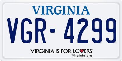 VA license plate VGR4299