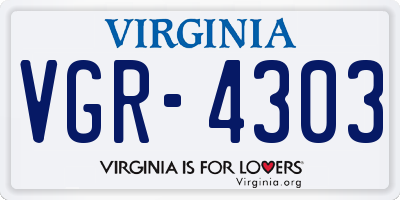 VA license plate VGR4303