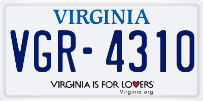 VA license plate VGR4310