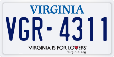 VA license plate VGR4311