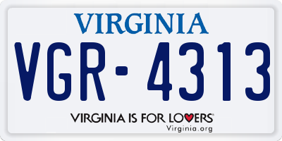 VA license plate VGR4313