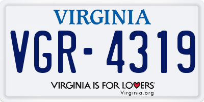 VA license plate VGR4319