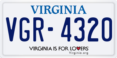 VA license plate VGR4320