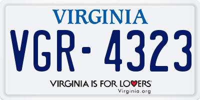 VA license plate VGR4323