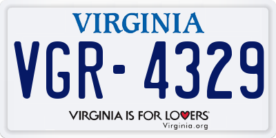 VA license plate VGR4329