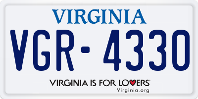 VA license plate VGR4330
