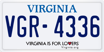 VA license plate VGR4336