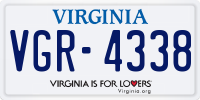 VA license plate VGR4338