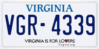 VA license plate VGR4339