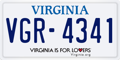VA license plate VGR4341