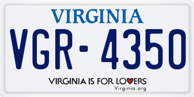 VA license plate VGR4350