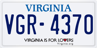 VA license plate VGR4370