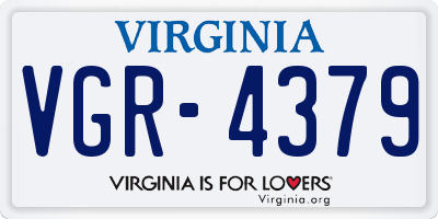 VA license plate VGR4379
