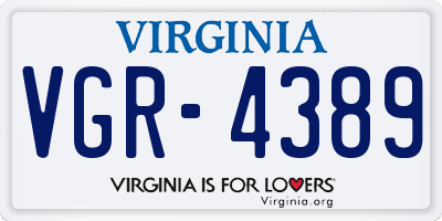 VA license plate VGR4389