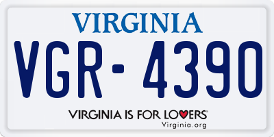 VA license plate VGR4390