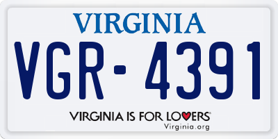 VA license plate VGR4391