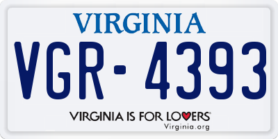 VA license plate VGR4393